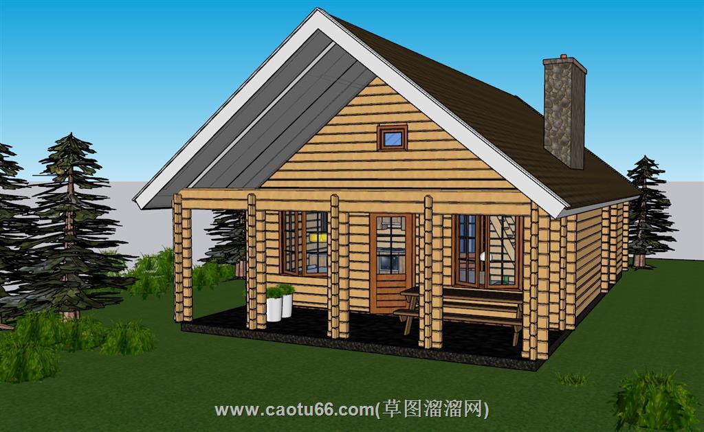 木屋木房子住宅SU模型