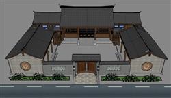 中式建筑四合院SU模型