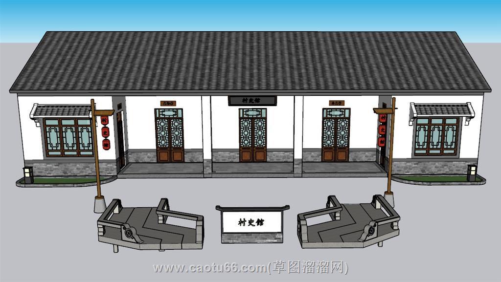 中式建筑乡村民房SU模型