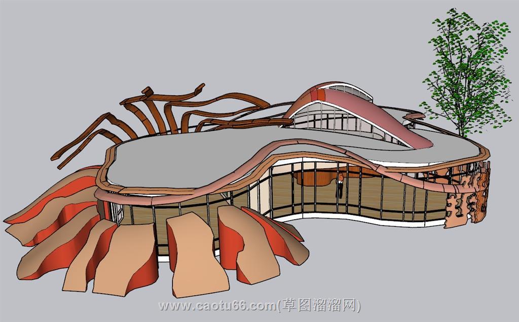 创意展馆建筑SU模型