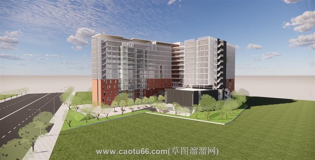 图书馆办公楼建筑SU模型