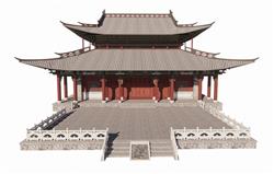 寺庙大殿SU模型