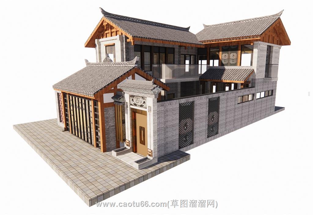 川西合院民居SU模型