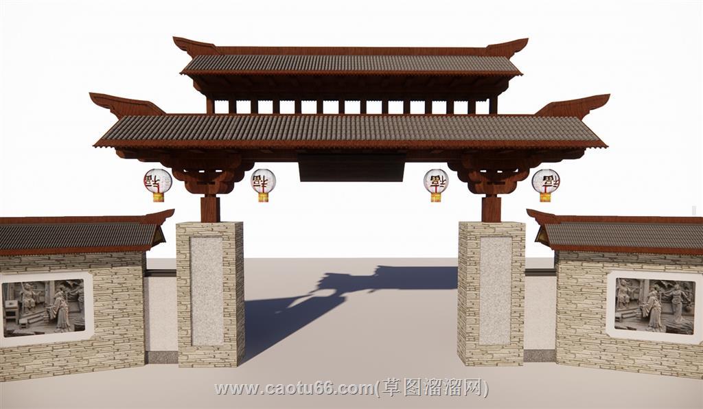 大门入口SU模型