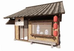 日式面馆瓦房SU模型