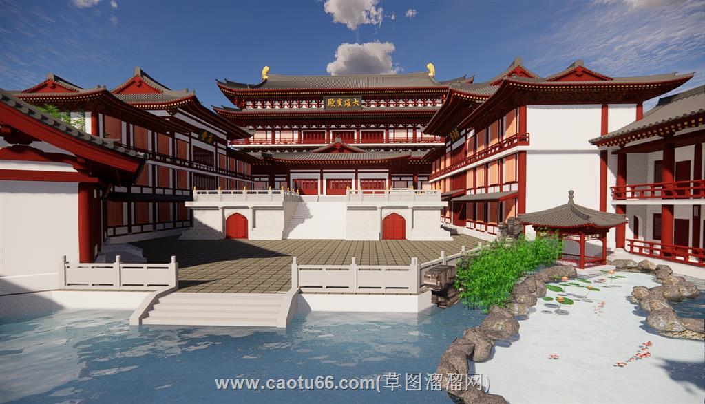 寺庙古建筑SU模型