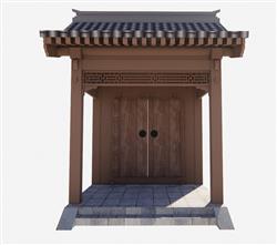 入户门院门SU模型