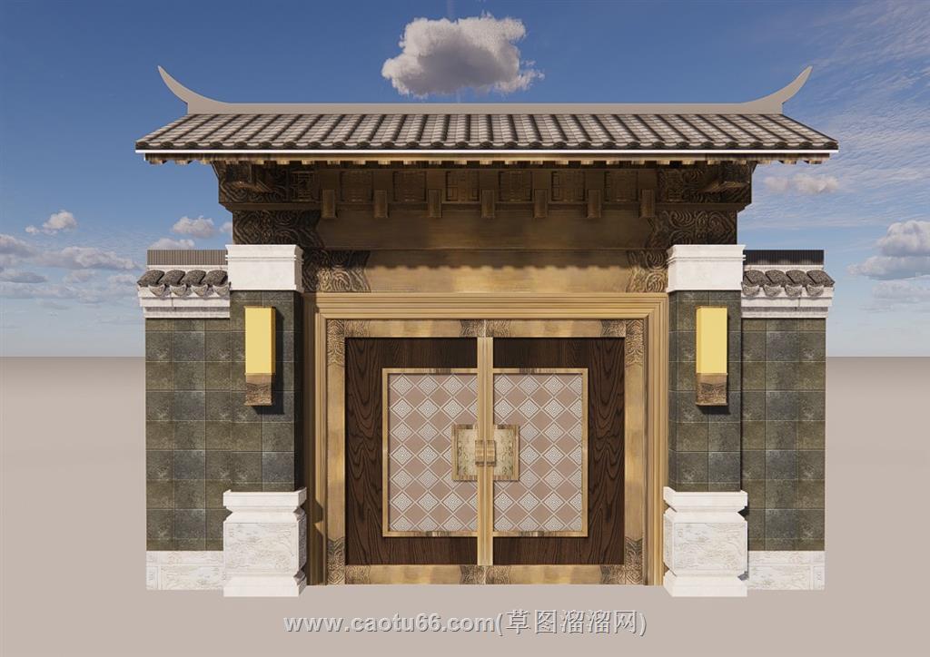 入户门庭院门SU模型