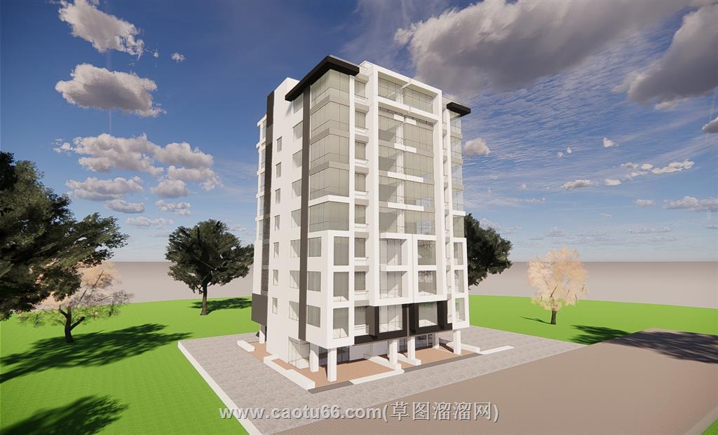 公寓单元楼建筑SU模型
