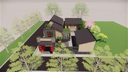 乡村民宿院落SU模型