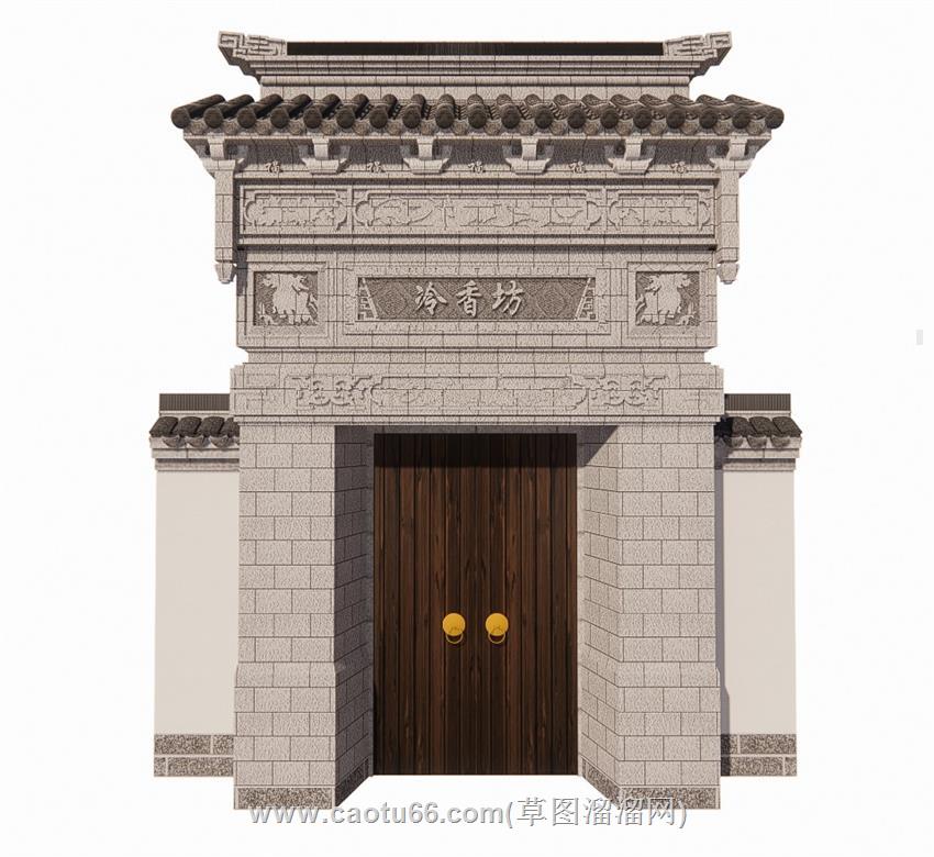 入户门庭院门SU模型