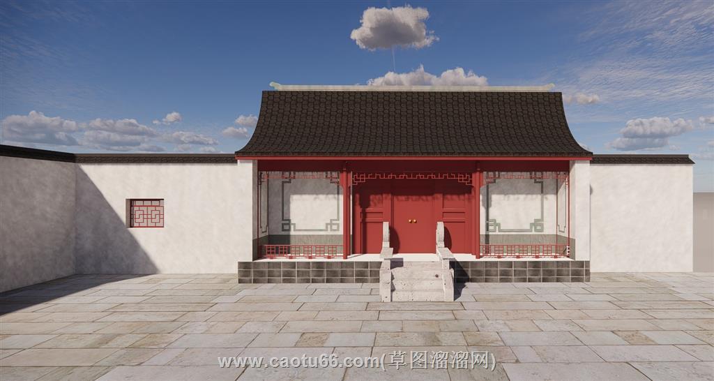 庭院大门入户门SU模型