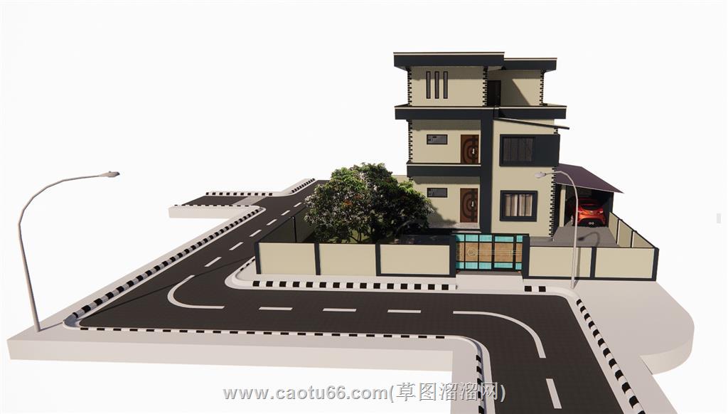 东亚别墅住宅SU模型