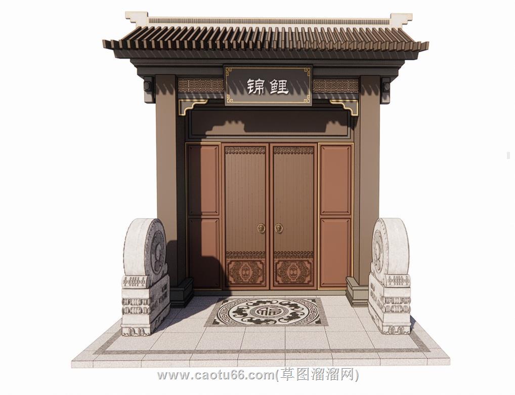 庭院门入户门SU模型