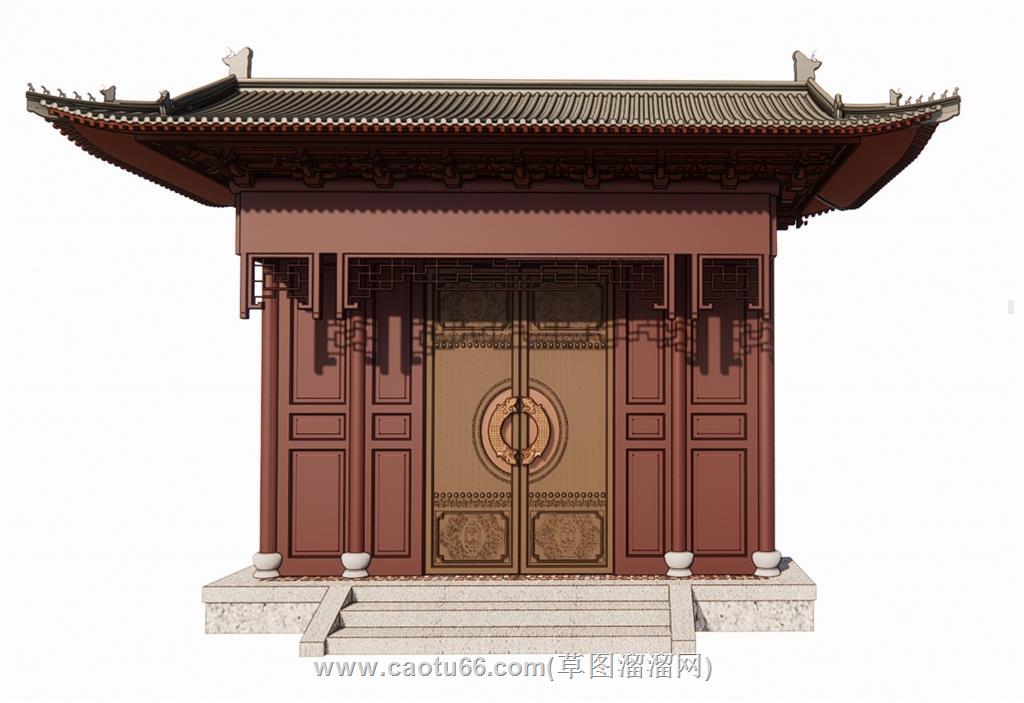 院门入户门SU模型