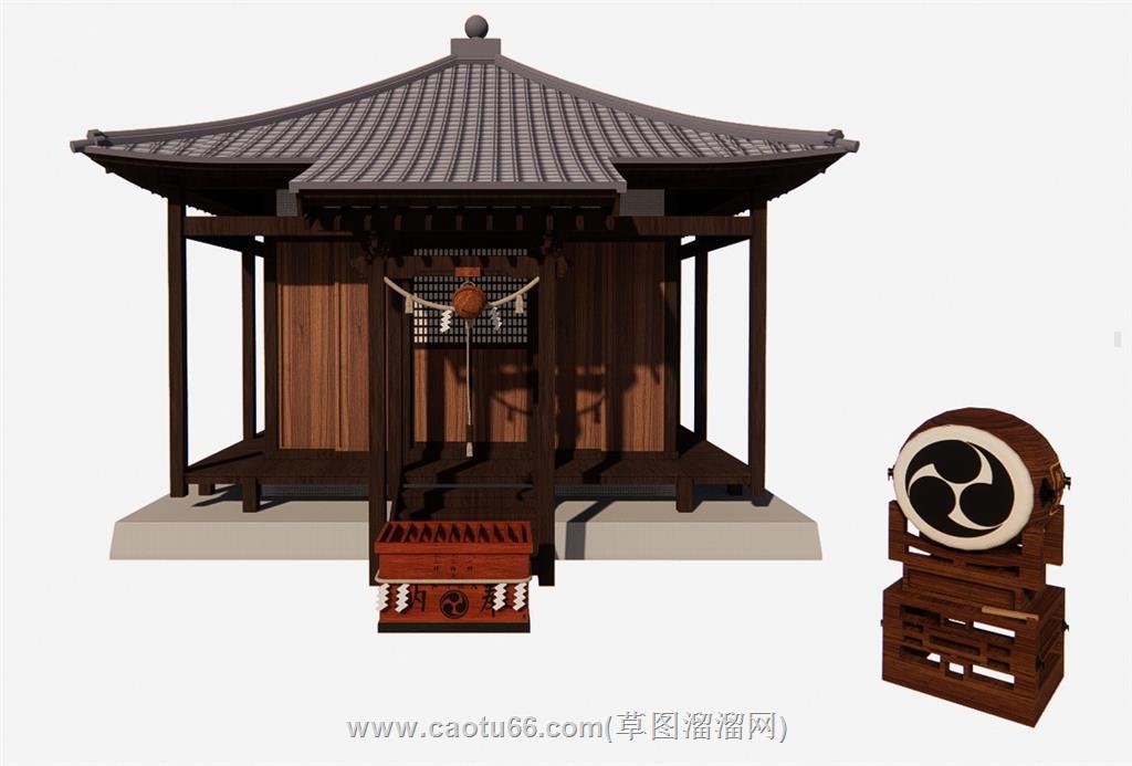 日式亭子SU模型