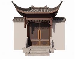 庭院门入户门SU模型