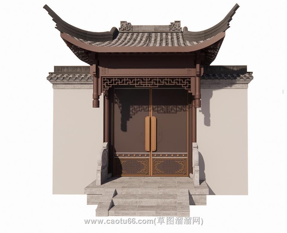 庭院门入户门SU模型