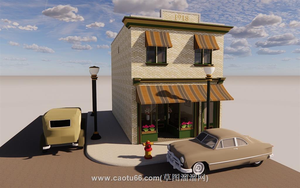 咖啡厅咖啡屋SU模型