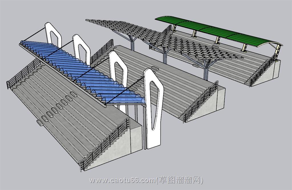 观众台看台观席台SU模型