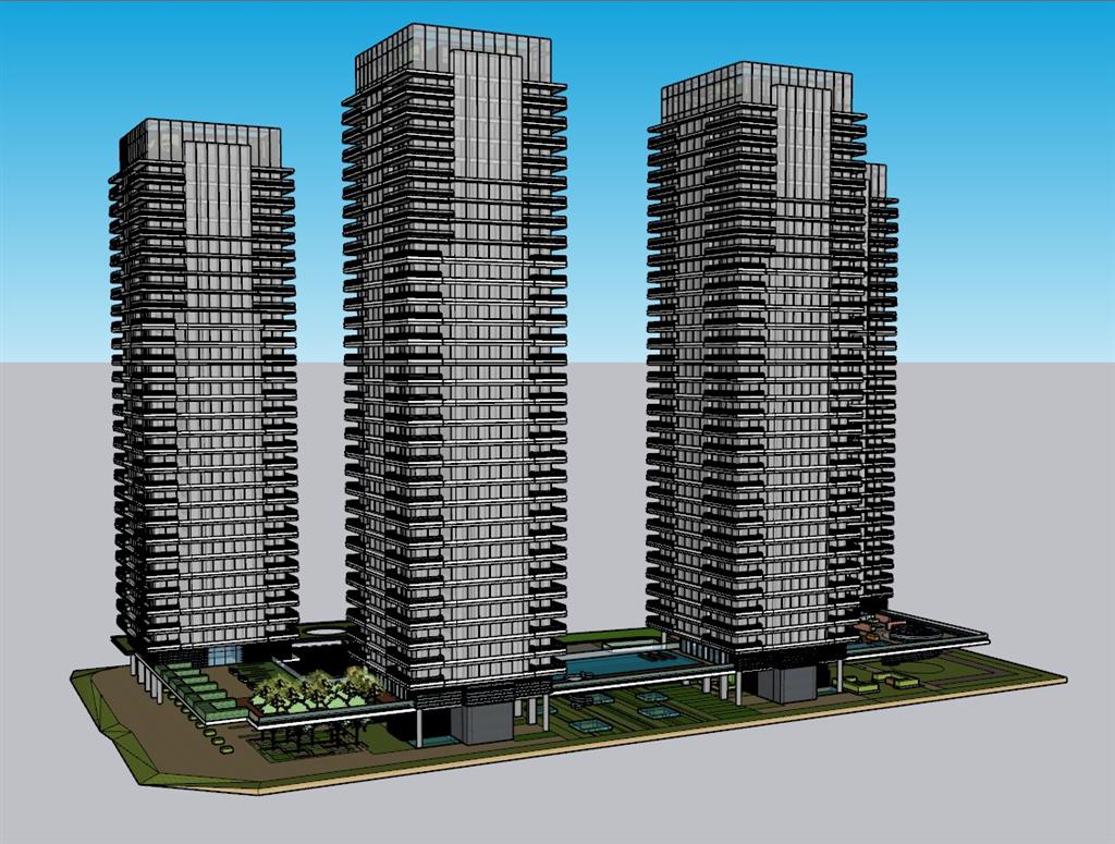 住宅楼高层建筑SU模型
