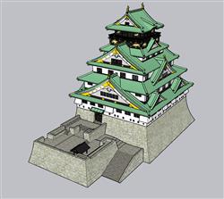 日式古建筑SU模型