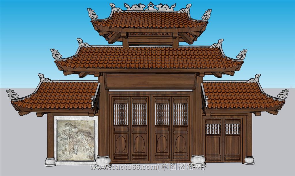 门楼牌坊SU模型
