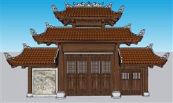 门楼牌坊SU模型