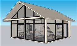 度假休闲屋木屋SU模型
