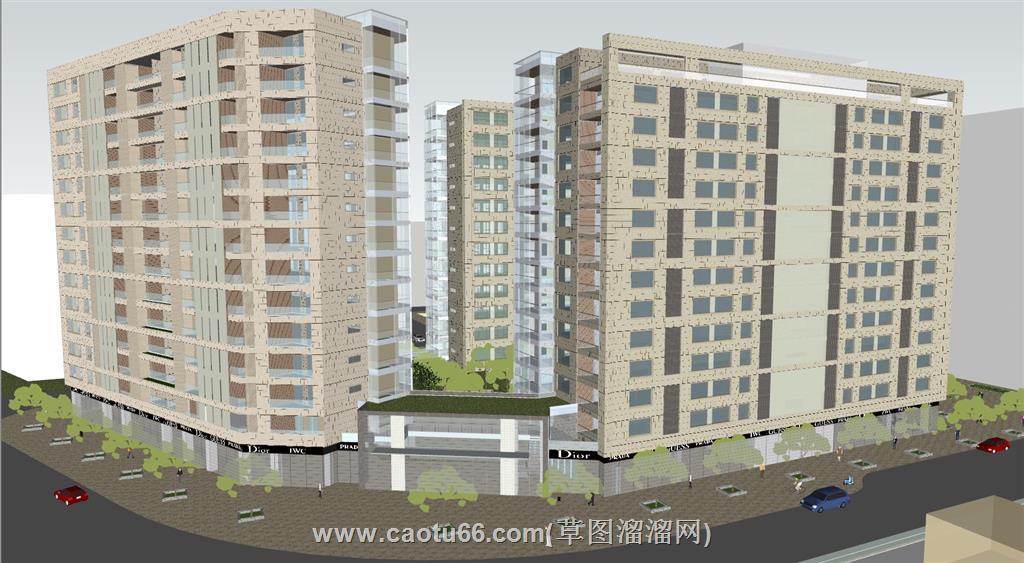 住宅小区建筑SU模型