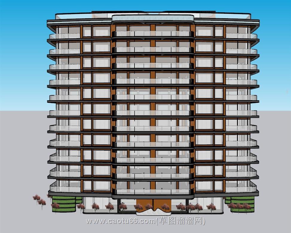 公寓住宅楼建筑SU模型