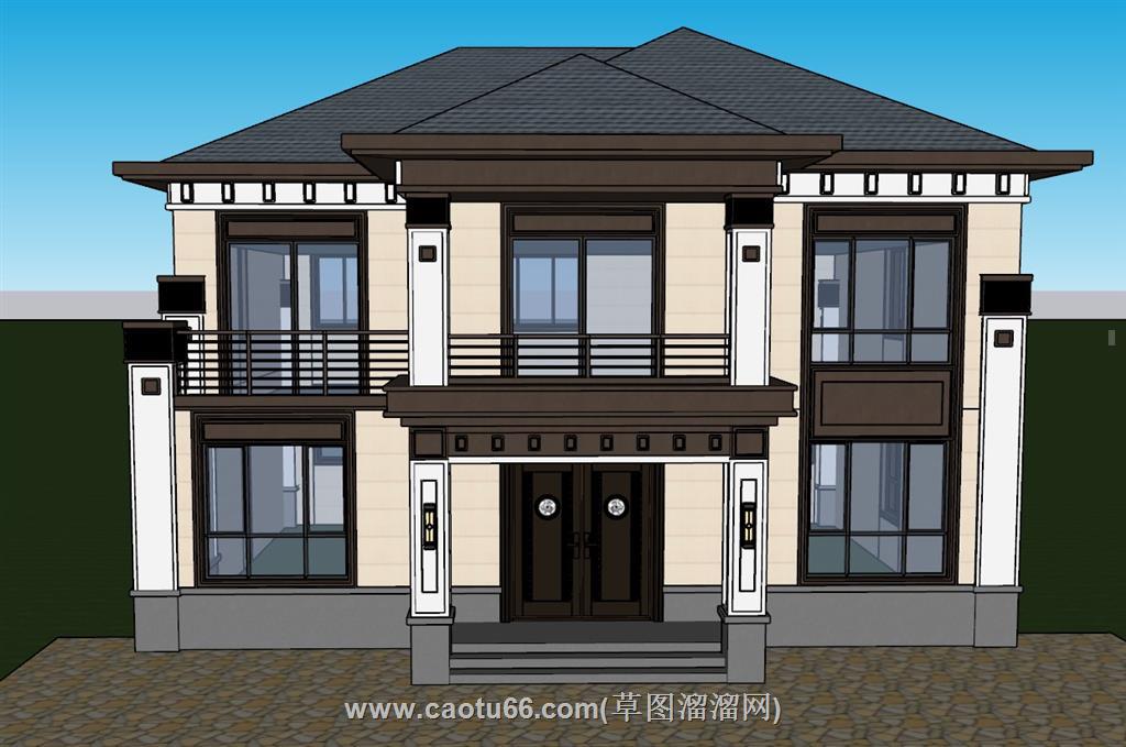 中式独栋别墅SU模型