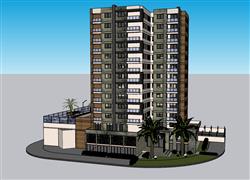 小区建筑住宅楼SU模型