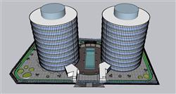 圆形建筑大楼SU模型