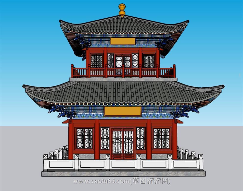 中式古建阁楼SU模型