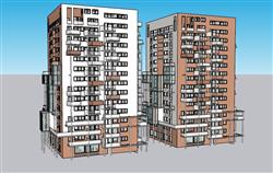 住宅楼单元楼SU模型