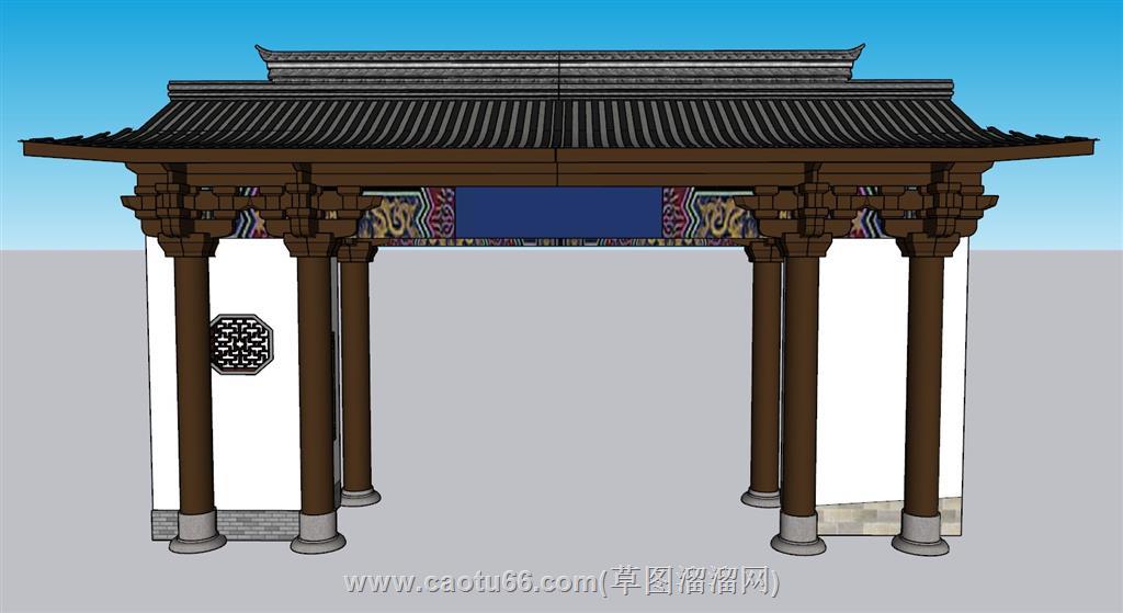 大门斗拱SU模型
