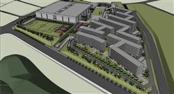 产业园建筑球场SU模型