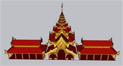 泰式寺庙SU模型