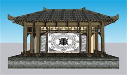 古建戏台SU模型