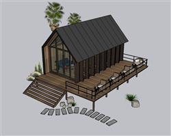 休闲度假咖啡屋SU模型