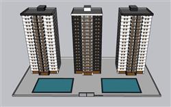 住宅楼单元楼SU模型