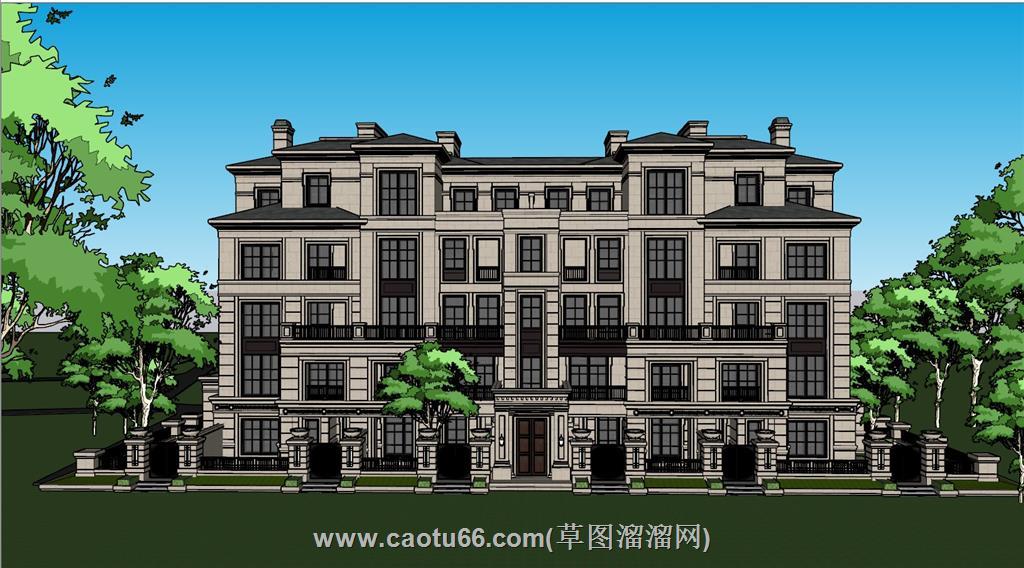 新古典别墅住宅SU模型