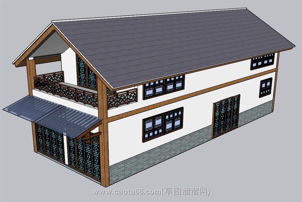 中式建筑SU模型