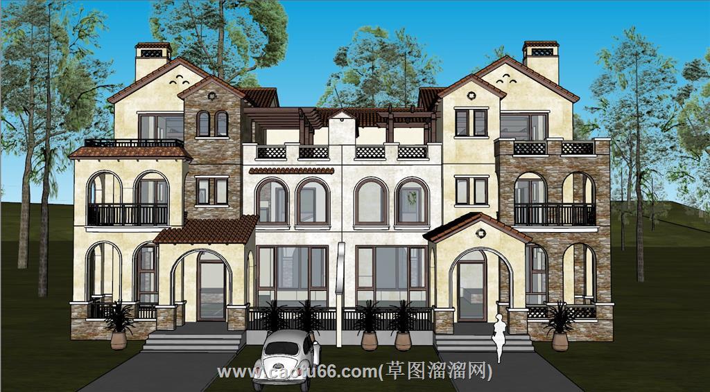 欧式别墅住宅SU模型