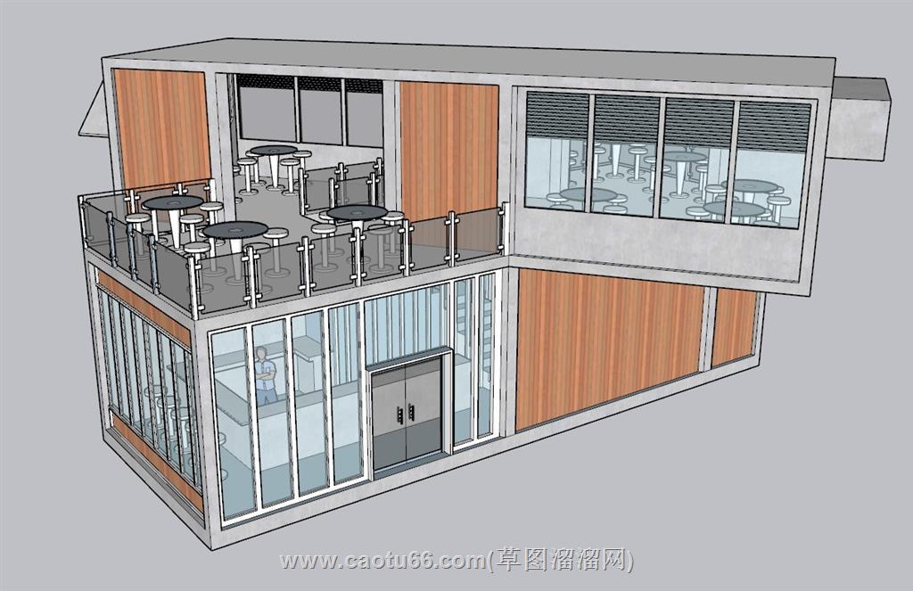 集装箱咖啡厅SU模型