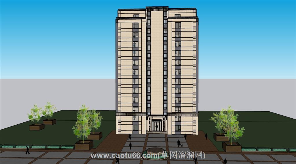 单元楼住宅楼SU模型