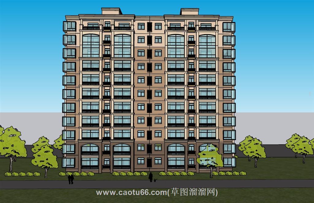住宅楼单元楼SU模型