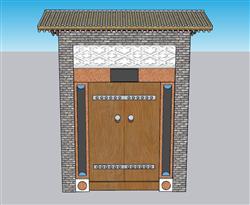 门头入户门院门SU模型