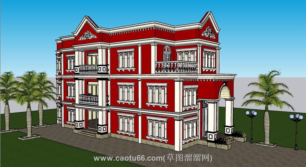 欧式别墅住宅SU模型